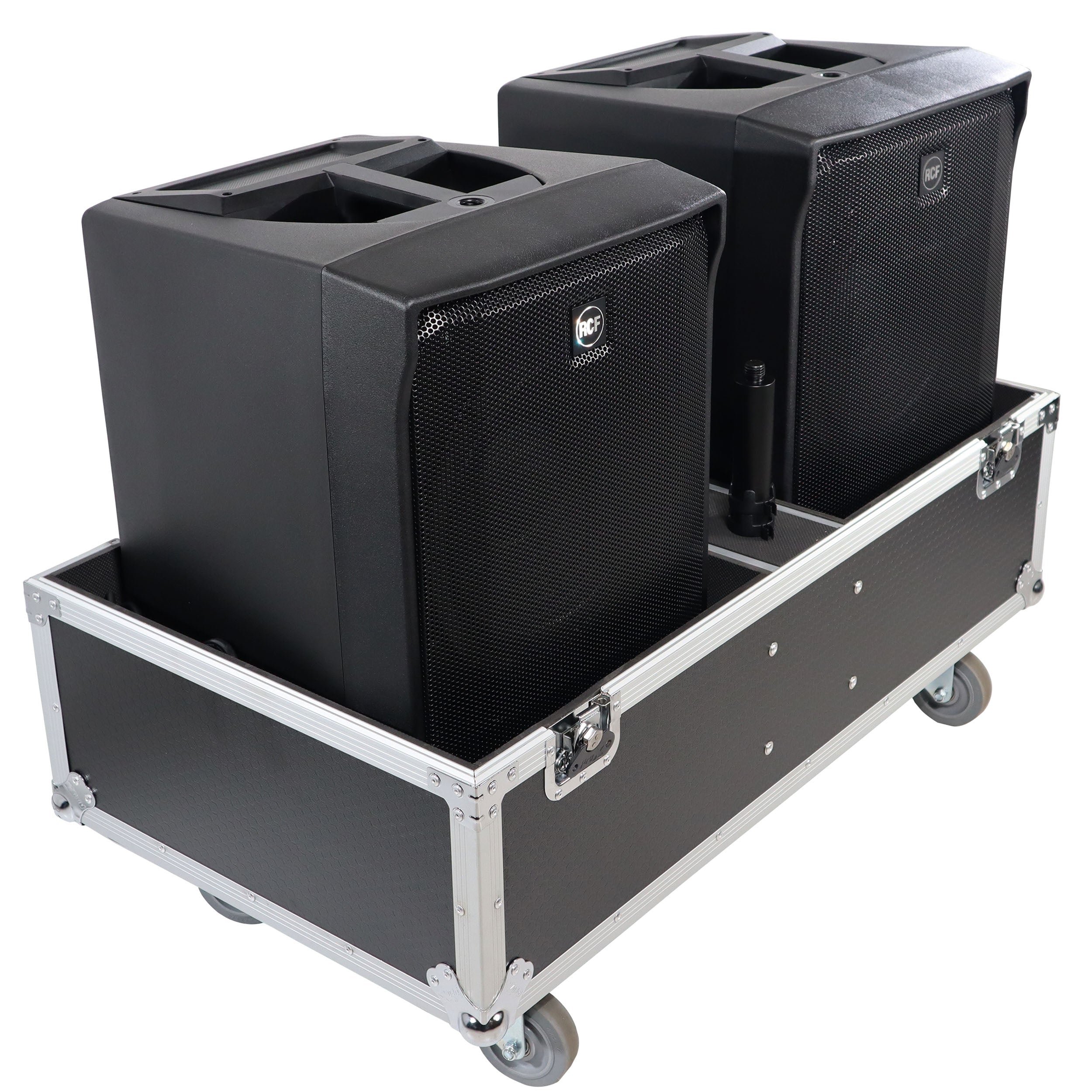ProX ATA Style Flight-Road Case For RCF EVOX 8 J8 JMIX8 Speaker Array System Fits Two Speakers and Subs