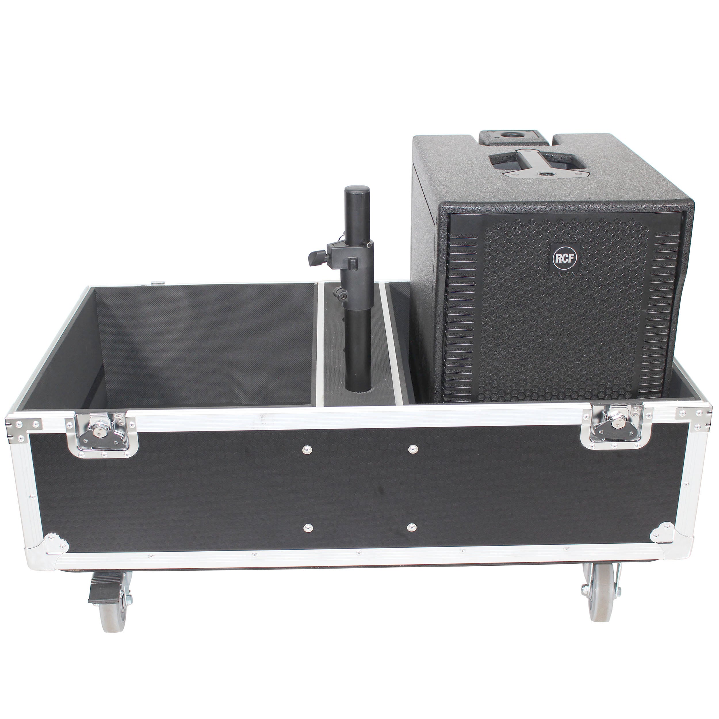 ProX ATA Style Flight-Road Case For RCF EVOX 8 J8 JMIX8 Speaker Array System Fits Two Speakers and Subs