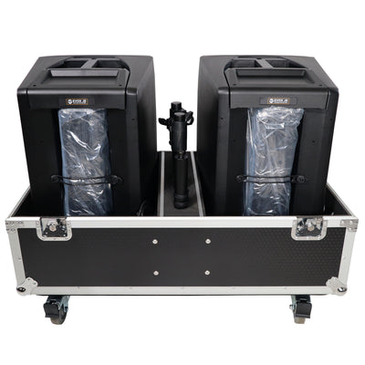 ProX ATA Style Flight-Road Case For RCF EVOX 8 J8 JMIX8 Speaker Array System Fits Two Speakers and Subs