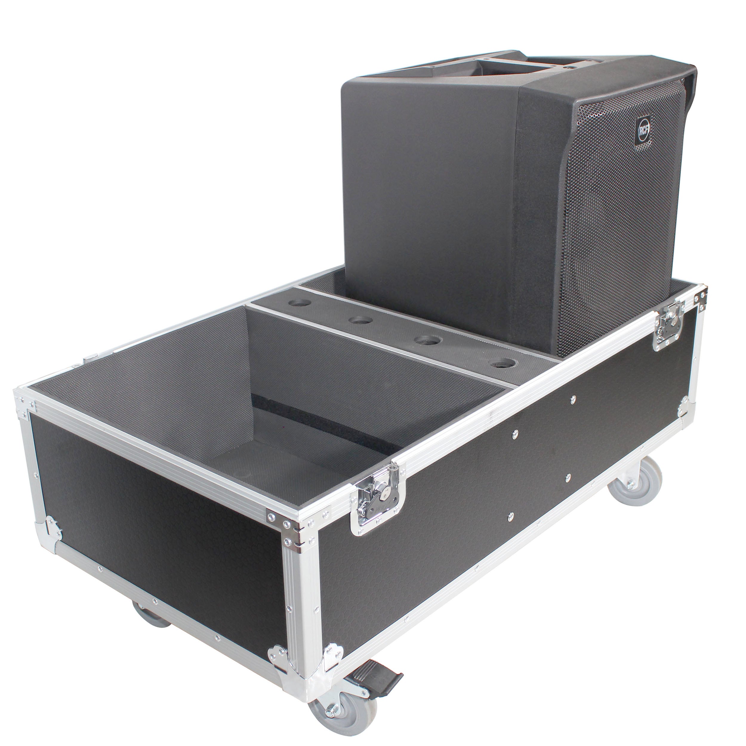 ProX ATA Style Flight-Road Case For RCF EVOX 8 J8 JMIX8 Speaker Array System Fits Two Speakers and Subs