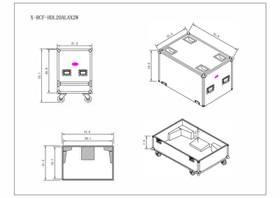 ProX Dual Flight-Road Case for 2 RCF HDL 20-A Line Array Speakers W-Wheels
