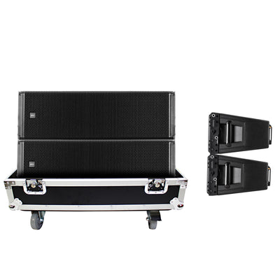 ProX Dual Flight-Road Case for 2 RCF HDL 20-A Line Array Speakers W-Wheels