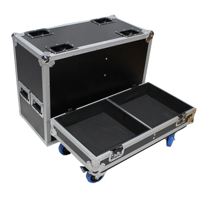 ProX Flight Case for Two RCF ST 15-SMA Stage Monitors W-4 Inch Casters