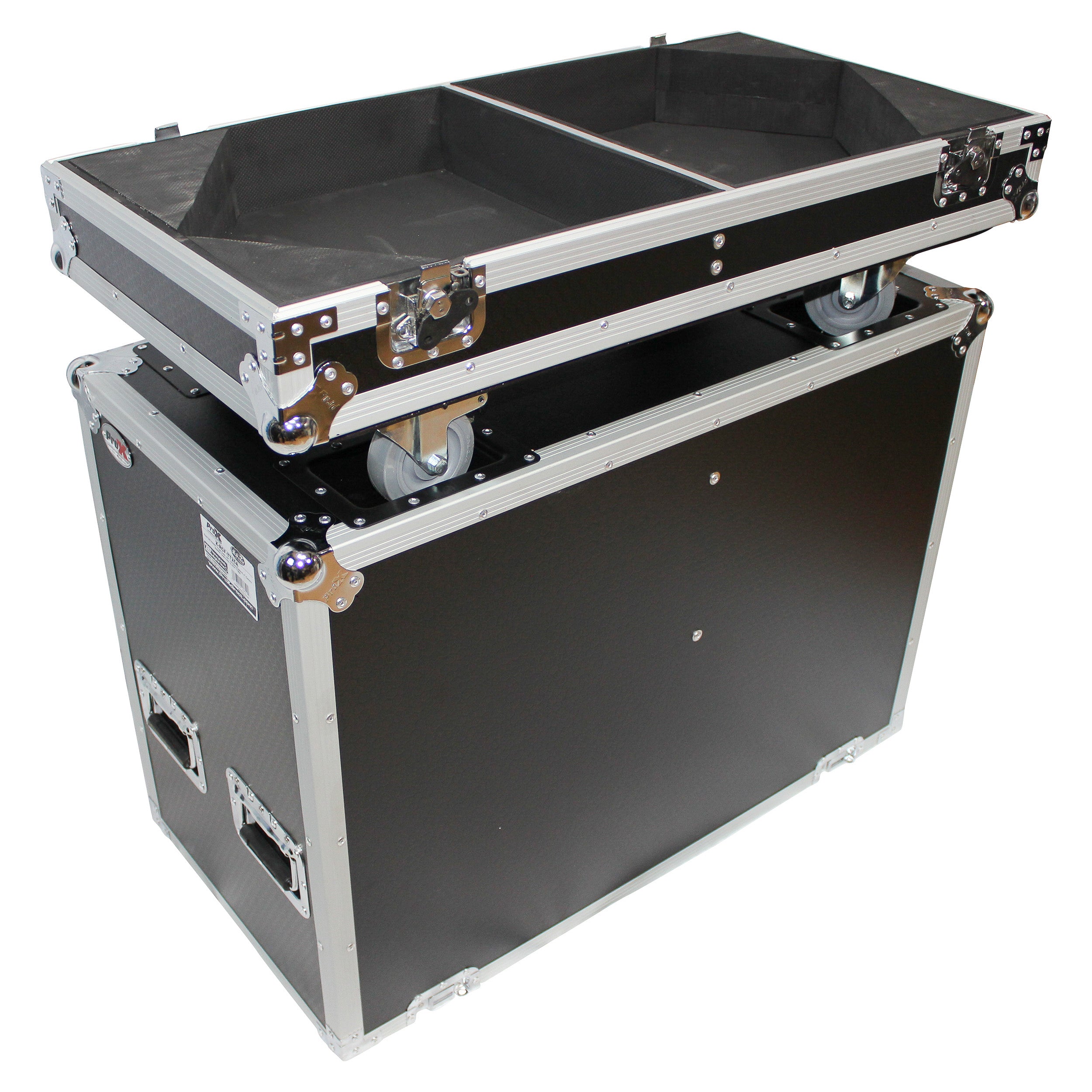 ProX Flight Case for Two RCF-TT25-A II High Definition Two-Way Speakers with 4 Inch Wheels