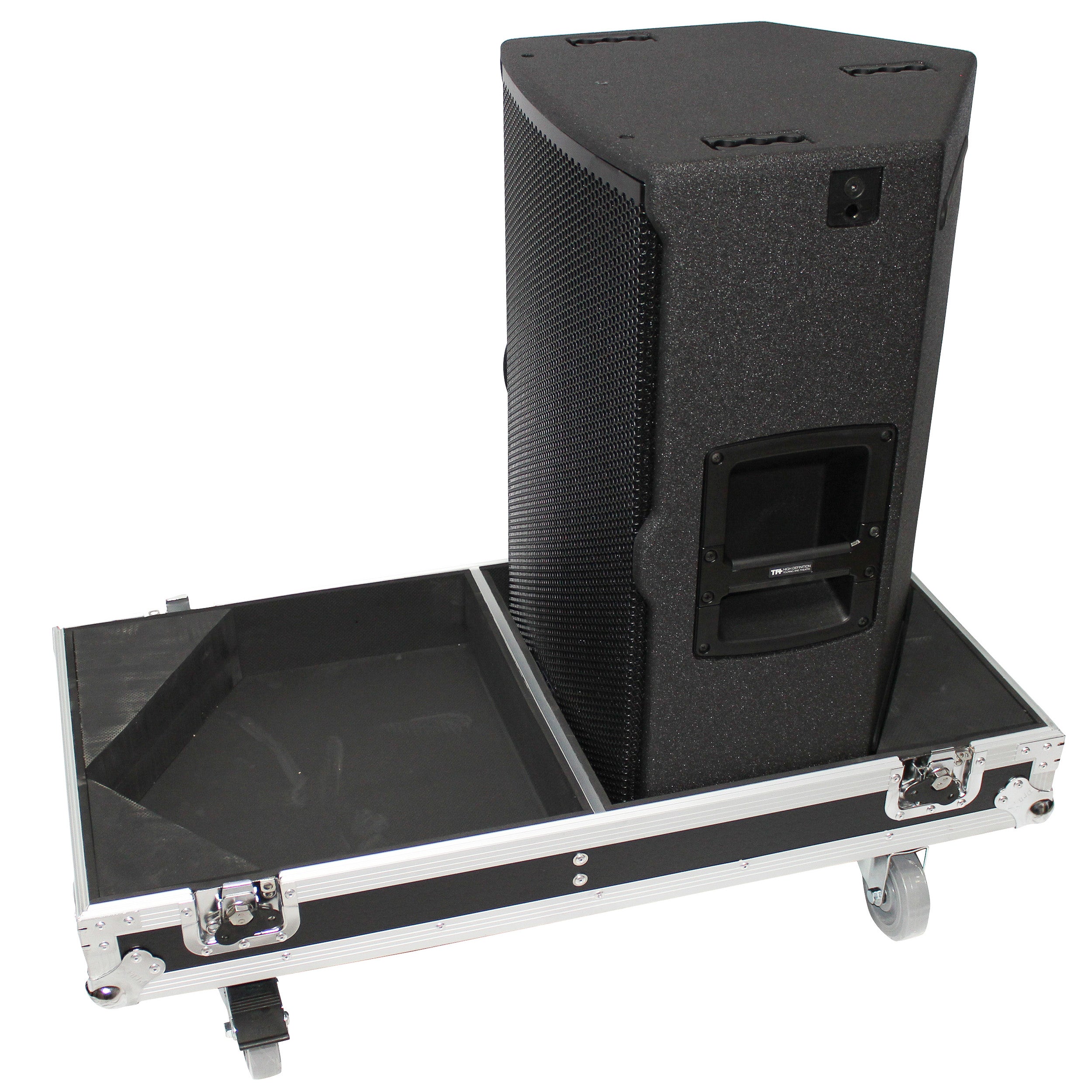 ProX Flight Case for Two RCF-TT25-A II High Definition Two-Way Speakers with 4 Inch Wheels