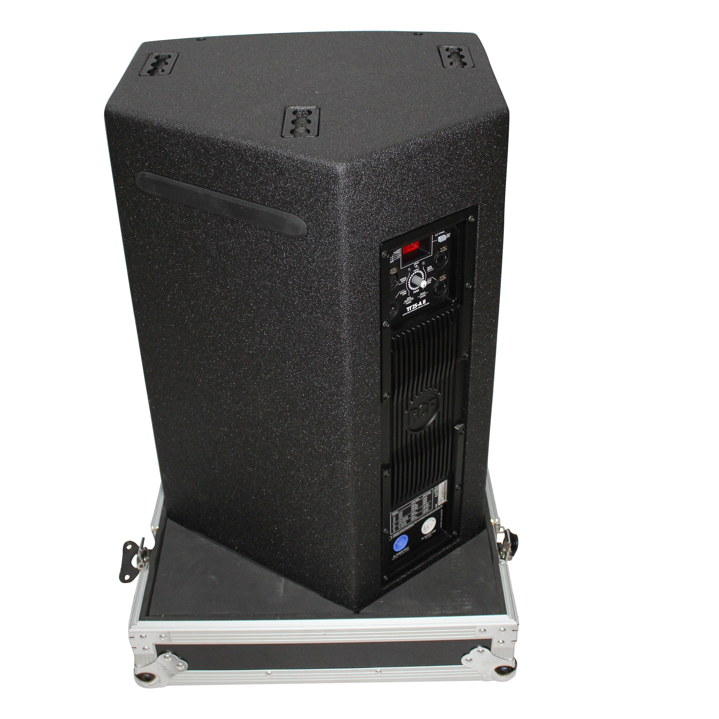ProX Flight Case for Two RCF-TT25-A II High Definition Two-Way Speakers with 4 Inch Wheels