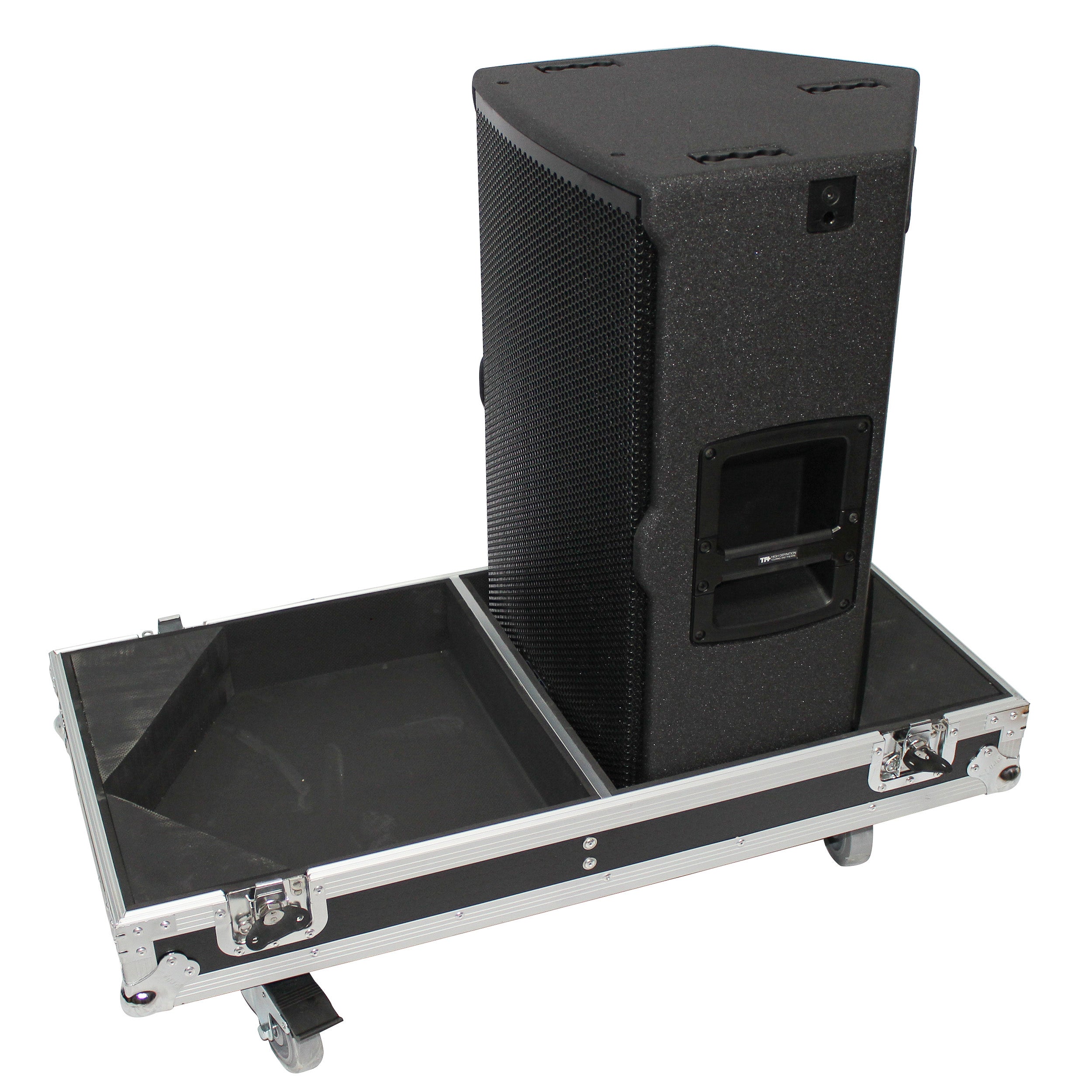 ProX Flight Case for Two RCF-TT25-A II High Definition Two-Way Speakers with 4 Inch Wheels