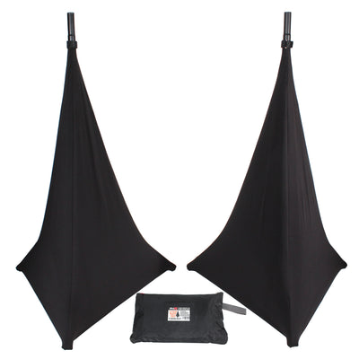 ProX Two-Pack Three Side Speaker Stand Cover Scrim (Black)