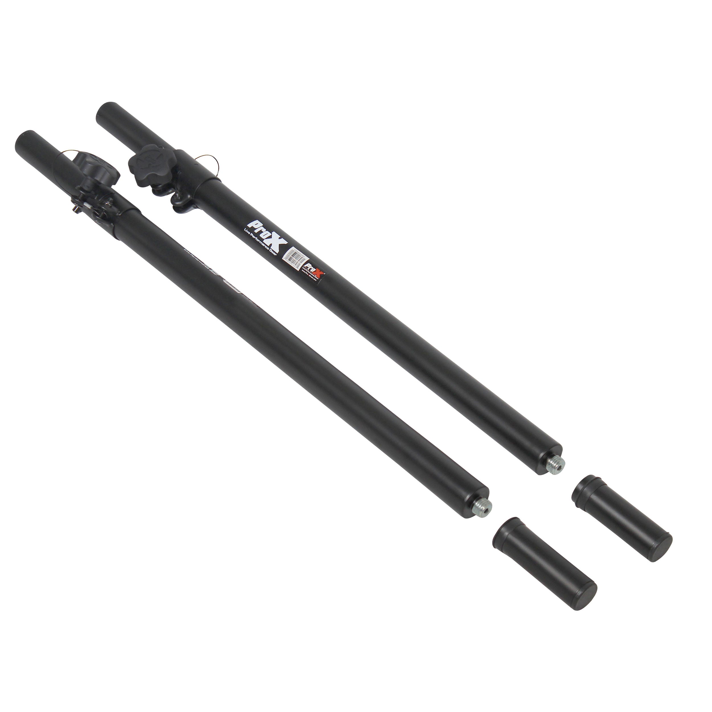 ProX Set of 2 Deluxe 20 inch Speaker Subwoofer Pole M20 Threaded Mount 1 3/8 In. Adapter Cap