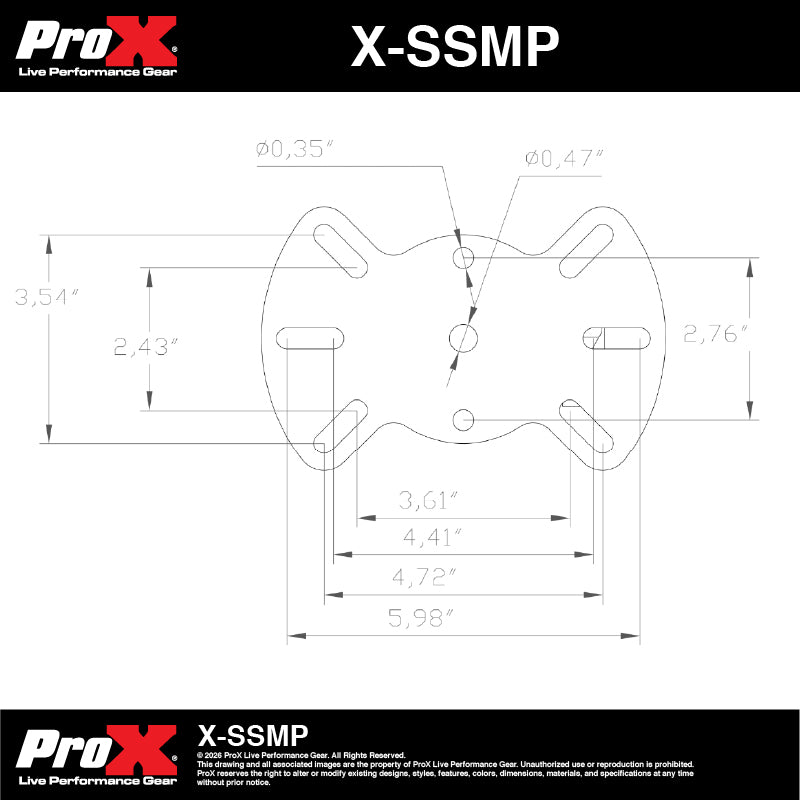 ProX Speaker Stand Slotted Mounting Plate Tray for Moving Heads and Speakers