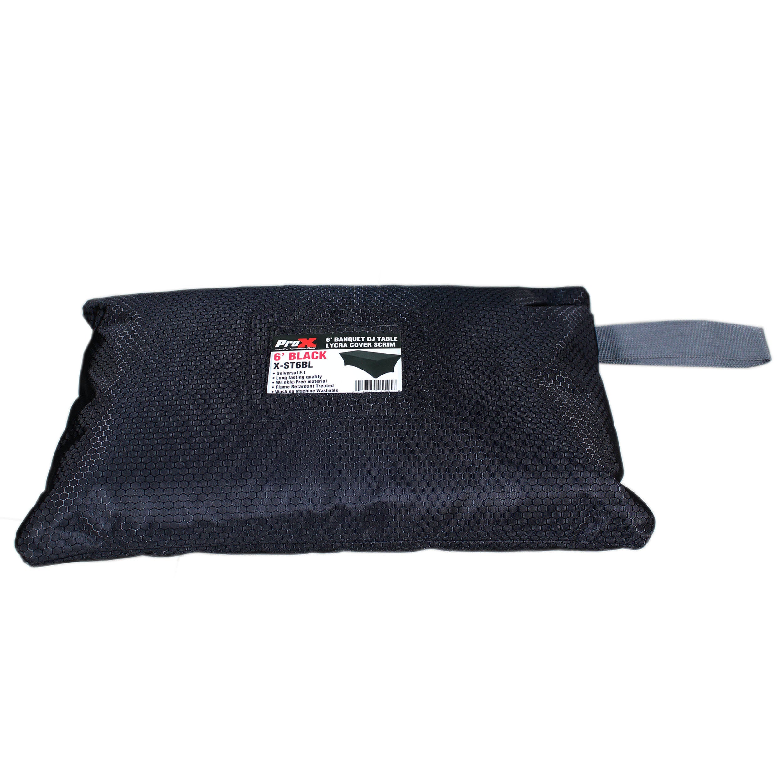 ProX 6 Ft. Open Back Spandex Table Cover Scrim - Black