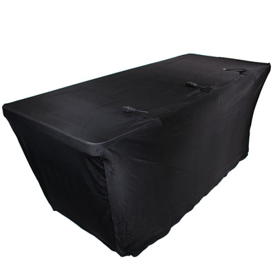 ProX 6 Ft. Open Back Spandex Table Cover Scrim - Black