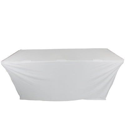 ProX 6 Ft. Open Back Spandex Table Cover Scrim - White