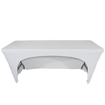 ProX 6 Ft. Open Back Spandex Table Cover Scrim - White