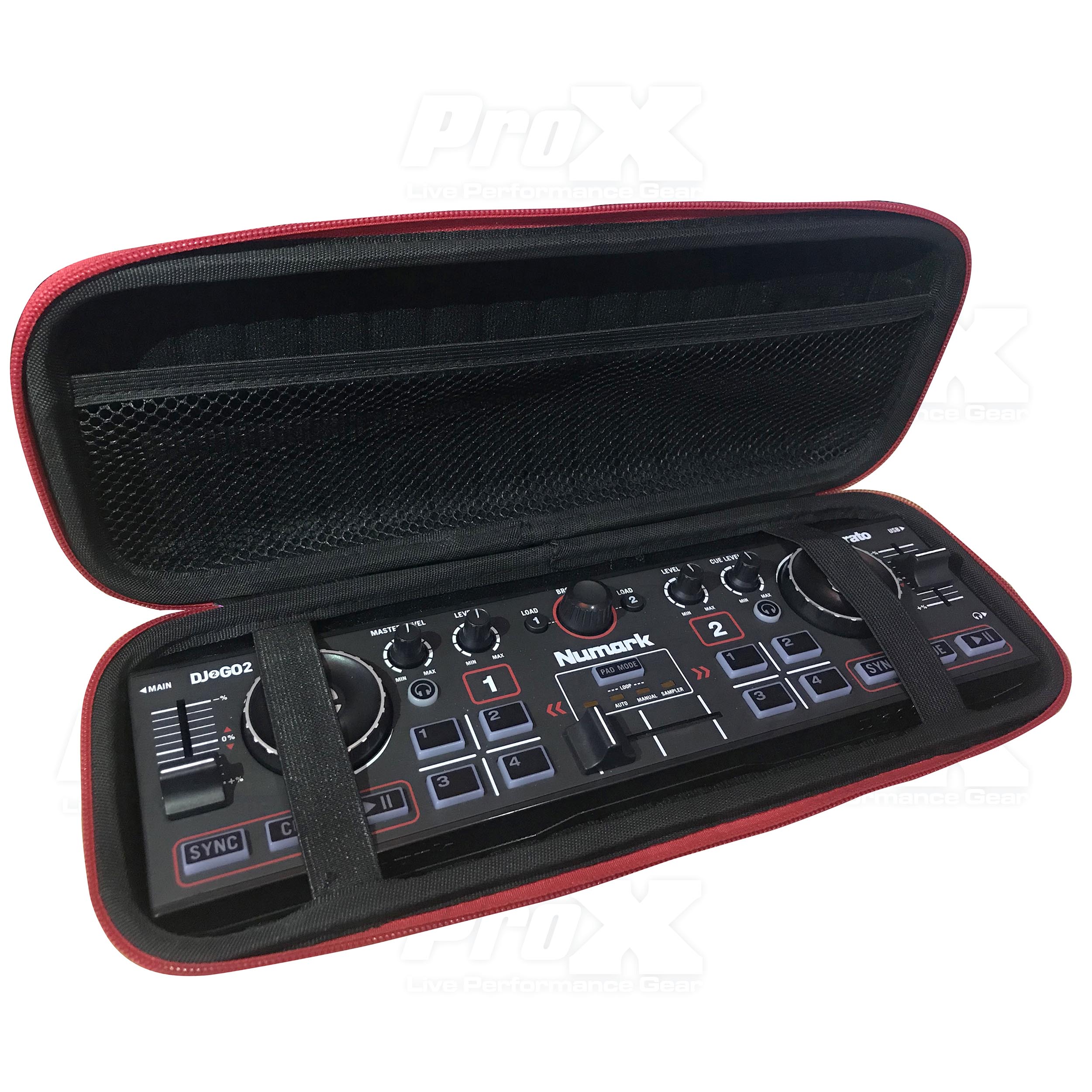ProX ZeroG Ultra Lightweight Hard Shell DJ Controller for fits Numark DJ2GO2 and Wireless Mic - Nano Size