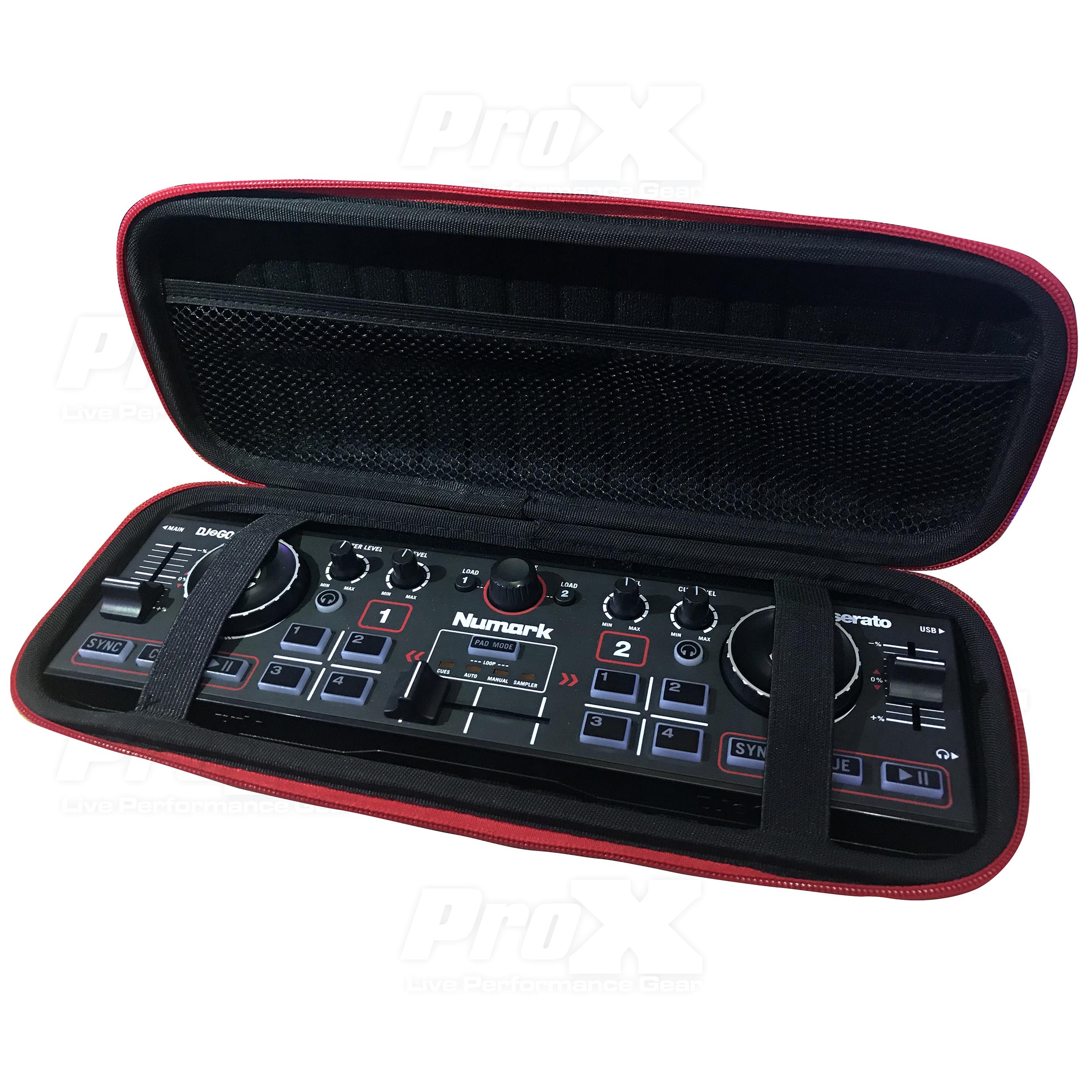 ProX ZeroG Ultra Lightweight Hard Shell DJ Controller for fits Numark DJ2GO2 and Wireless Mic - Nano Size