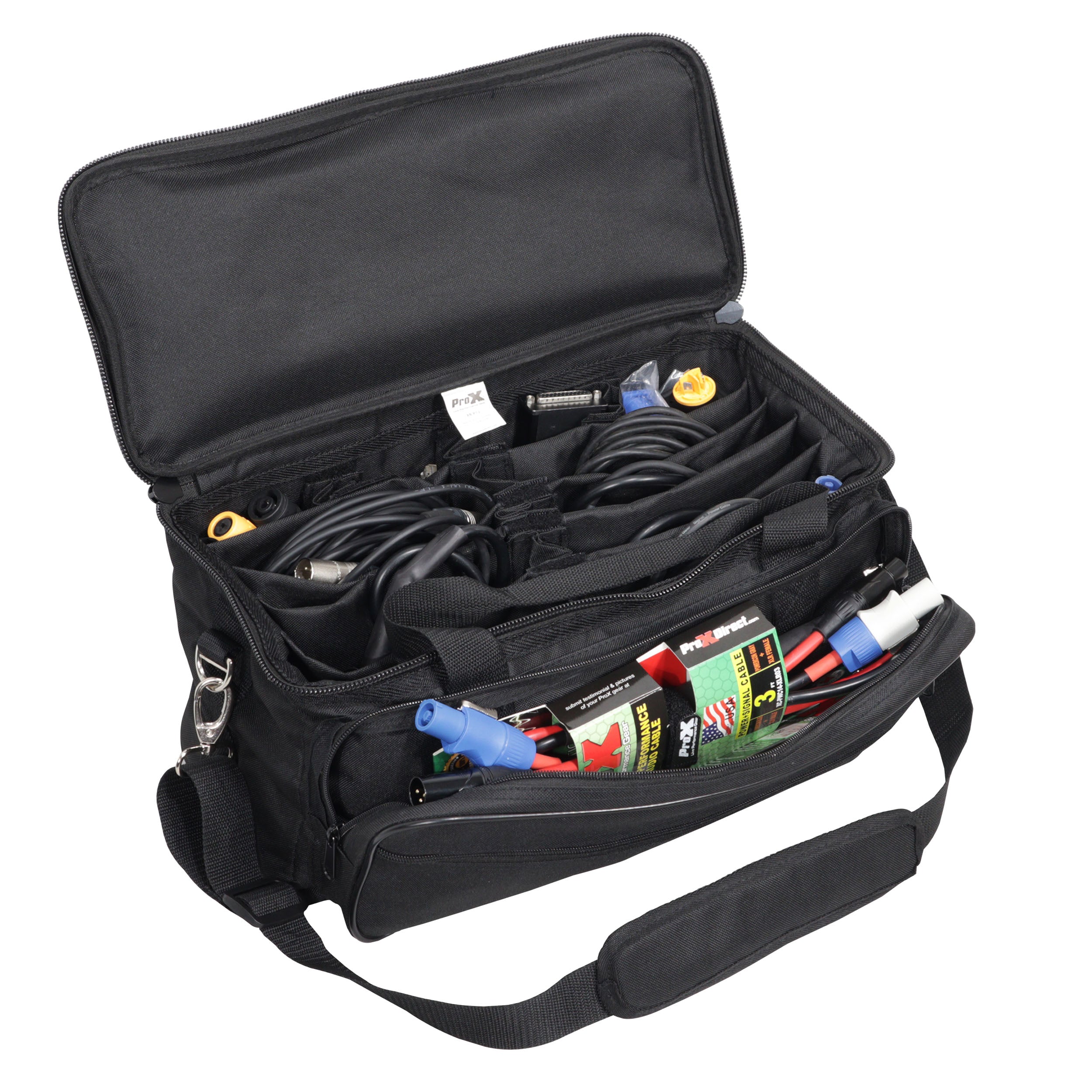 ProX MANO™ Utility Carry Hand Bag Organizer with Dividers For Cables, LED Lighting, Tools, Mics, and Accessories.