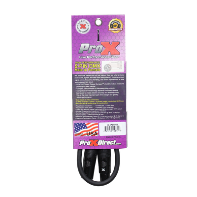 ProX 3 Ft. DMX XLR5-M to XLR5-F High Performance 5-PIN Data Cable