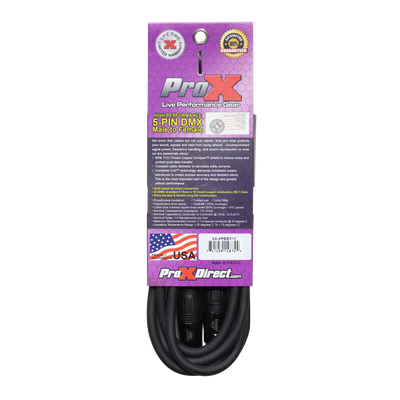 ProX 10 Ft. DMX XLR5-M to XLR5-F High Performance 5-PIN Data Cable