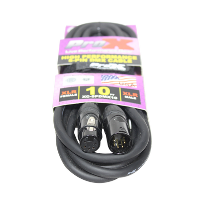 ProX 10 Ft. DMX XLR5-M to XLR5-F High Performance 5-PIN Data Cable