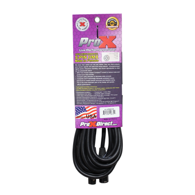ProX 25 Ft. DMX XLR5-M to XLR5-F High Performance 5-PIN Data Cable