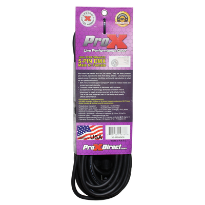 ProX 50 Ft. DMX XLR5-M to XLR5-F High Performance 5-PIN Data Cable