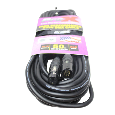 ProX 50 Ft. DMX XLR5-M to XLR5-F High Performance 5-PIN Data Cable