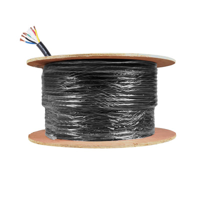 ProX 500 Ft. 12 AWG 6 Conductor Hybrid Passive Speaker Wire Bulk Cable Spool Black