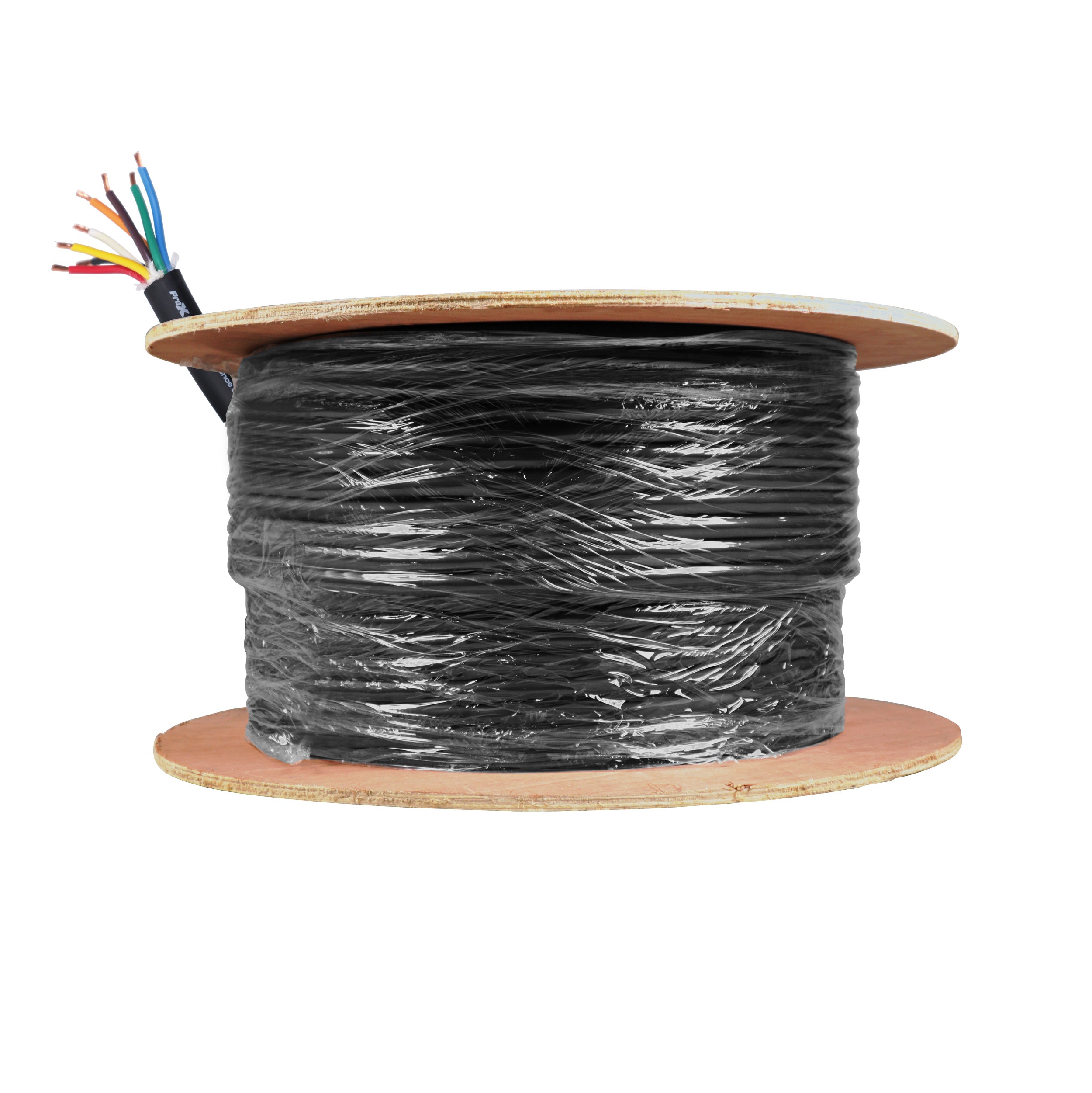 ProX 100 Ft. 12 AWG 8 Conductor Hybrid Passive Speaker Cable Wire Bulk Cable Spool Black