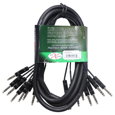 ProX 10 Ft. 8-Channel TRS-M to TRS-M Balanced Snake Cable