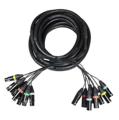 ProX 25' Ft. High Performance 8-Channel XLR-F to XLR-M Balanced Snake Audio Cable