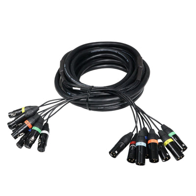 ProX 25' Ft. High Performance 8-Channel XLR-F to XLR-M Balanced Snake Audio Cable