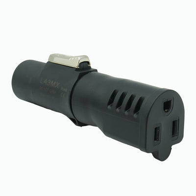 ProX Edison Nema 515R Female to True1 Male Black locking Connector Power Coupler Adapter