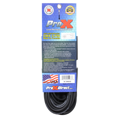 ProX 50 Ft. High Performance DMX Male 3-Pin to DMX Female 3-Pin Cable