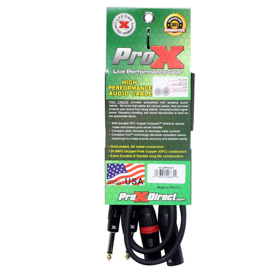 ProX 5' Ft. High Performance Dual 1/4” TS Male to Dual XLR Male Unbalanced Audio Cable