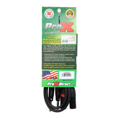 ProX 5 Ft. Balanced Dual 1/4" TRS-M to Dual XLR3-M High Performance Audio Cable