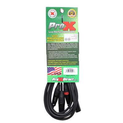 ProX 10 Ft. Balanced Dual 1/4" TRS-M to Dual XLR3-M High Performance Audio Cable