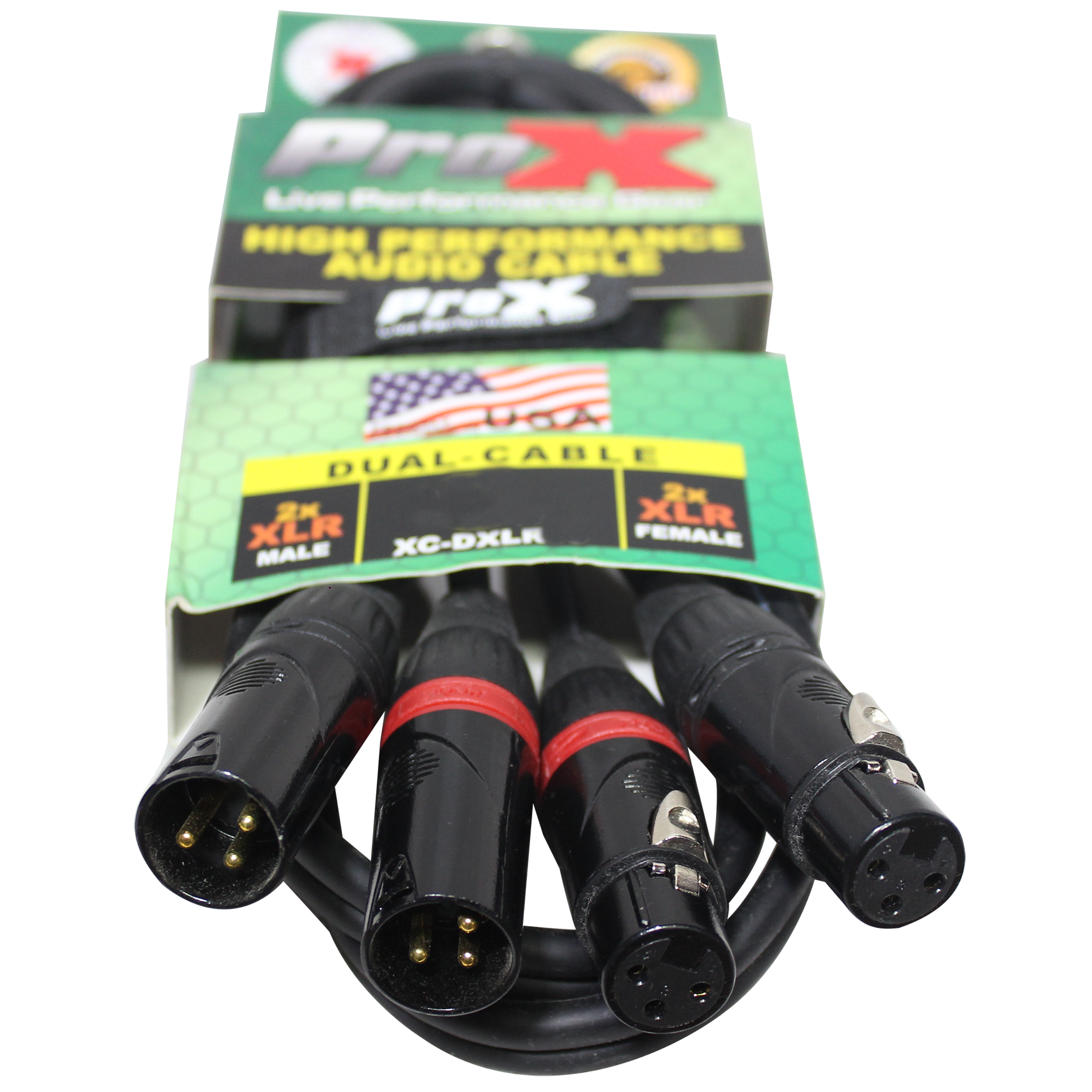 ProX 3' Ft High Performance Dual XLR-M to Dual XLR-F Audio Cable