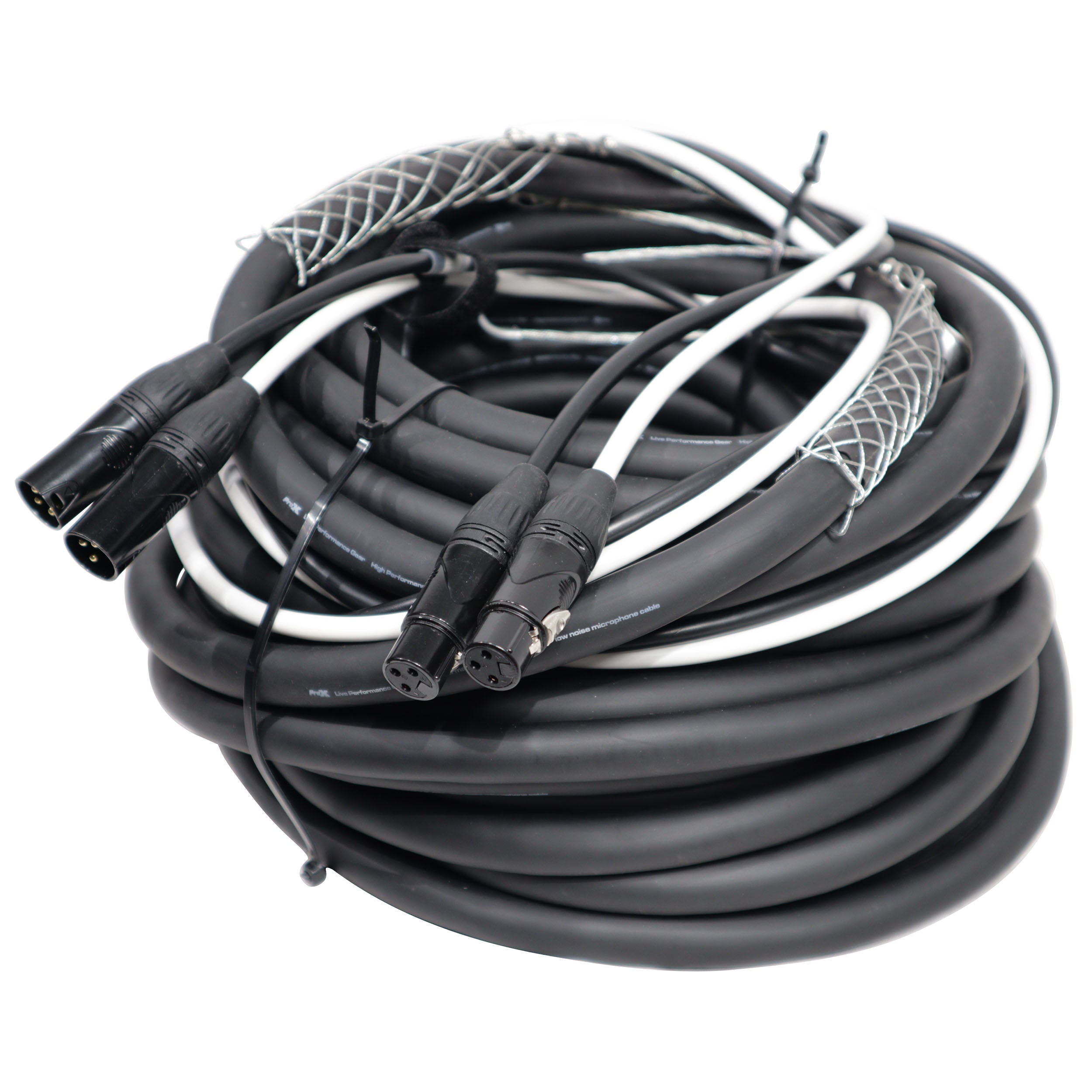 ProX 75' Ft High Performance Dual XLR-M to Dual XLR-F Audio Cable