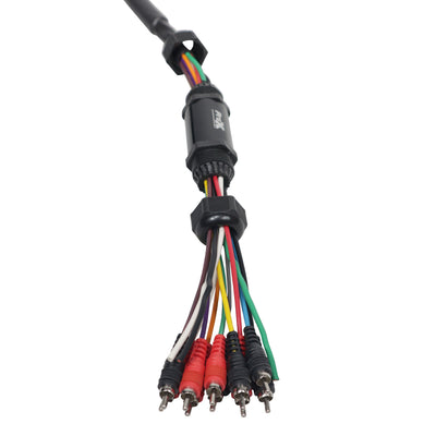 ProX 50' ft 10 RCA Channel + 3 Power Cable for Marine and Car Audio - Medusa Style Cable