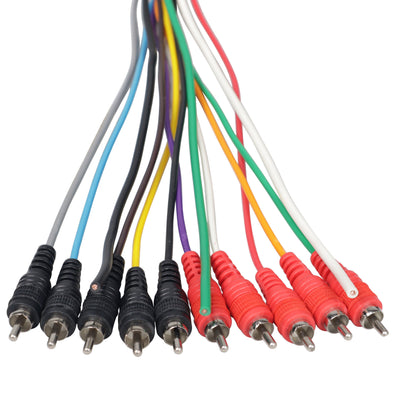 ProX 50' ft 10 RCA Channel + 3 Power Cable for Marine and Car Audio - Medusa Style Cable