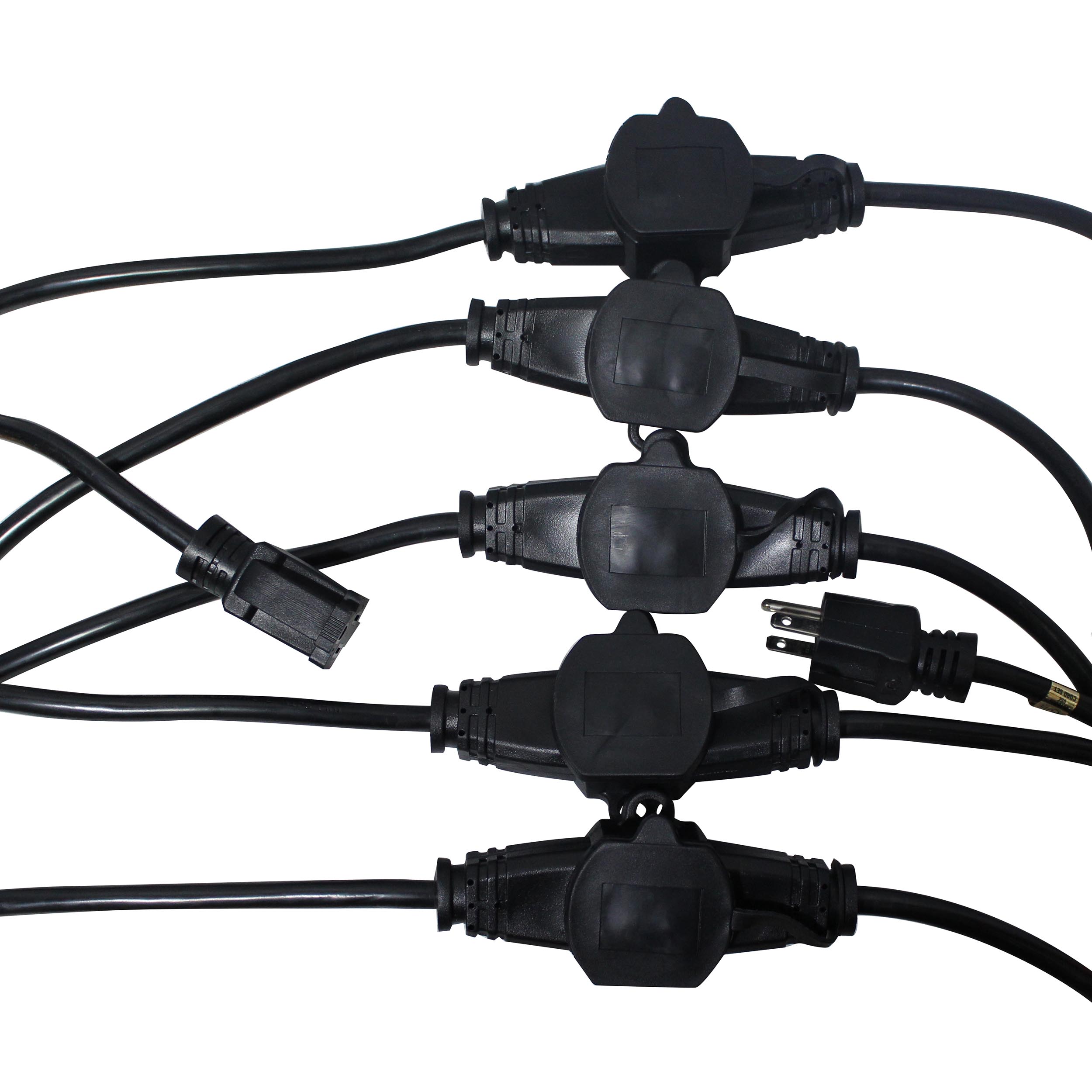 ProX 32' Ft. Male NEMA 120VAC to 6-Outet Female Edison 12/3AWG Power Extension Cable
