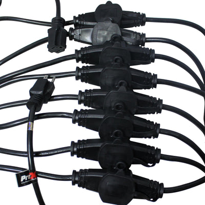 ProX 52' Ft. Male NEMA 120VAC to 9-Outet Female Edison 12/3AWG Power Extension Cable