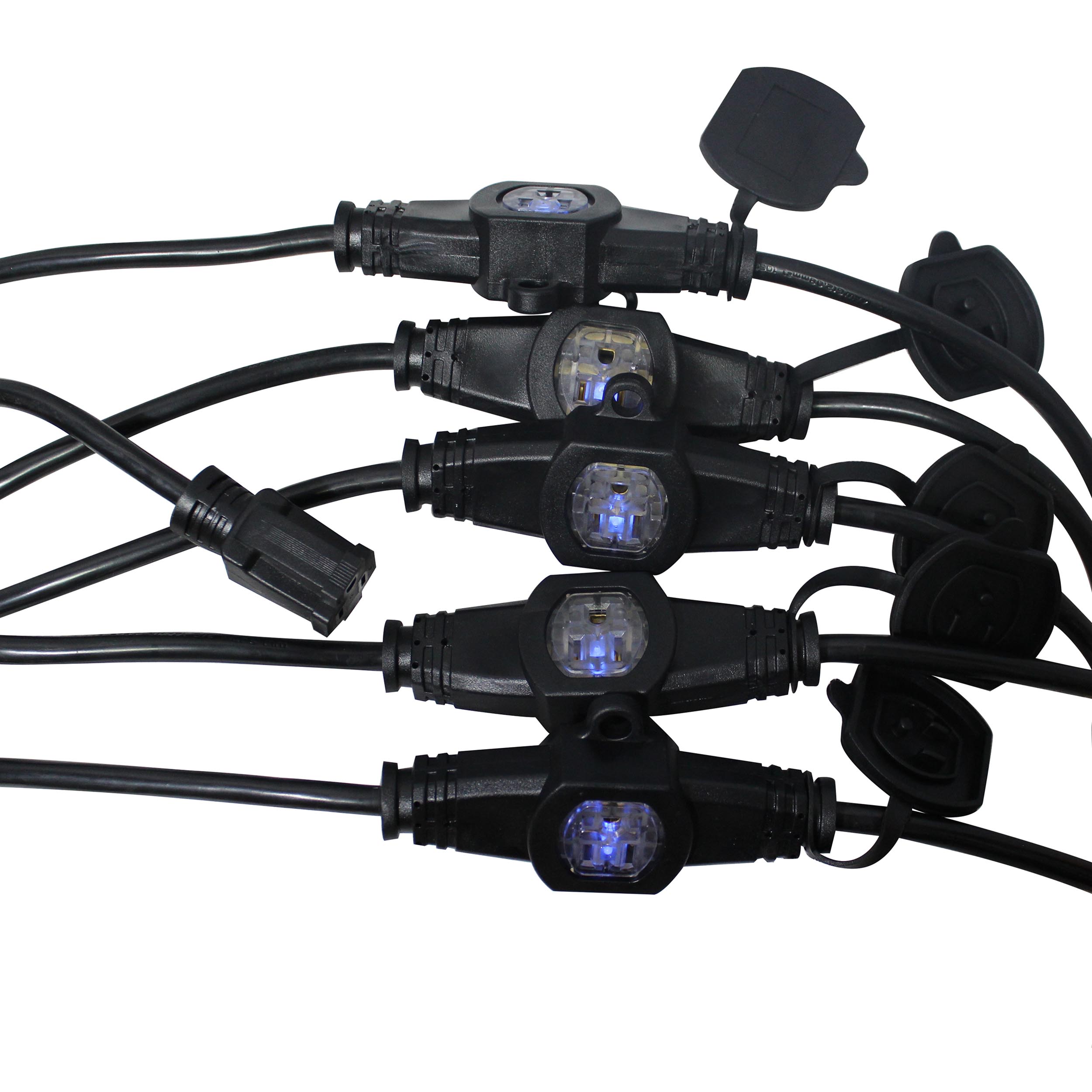 ProX 32' Ft. Male NEMA 110VAC to 6-Outet Female Edison 14/3AWG Power Extension Cable