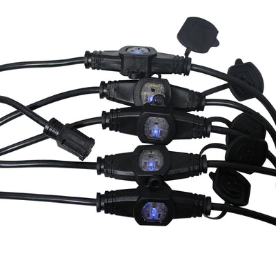 ProX 32' Ft. Male NEMA 110VAC to 6-Outet Female Edison 14/3AWG Power Extension Cable