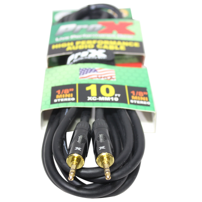 ProX 10 Ft. Balanced TRS-M Mini 1/8" to TRS-M Mini 1/8" High Performance Audio Cable