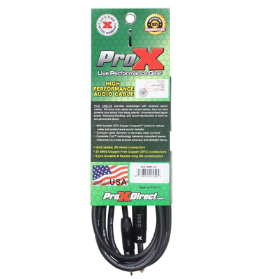 ProX 10 Ft. Unbalanced TRS-M Mini 1/8" to TS-M High Performance Audio Cable