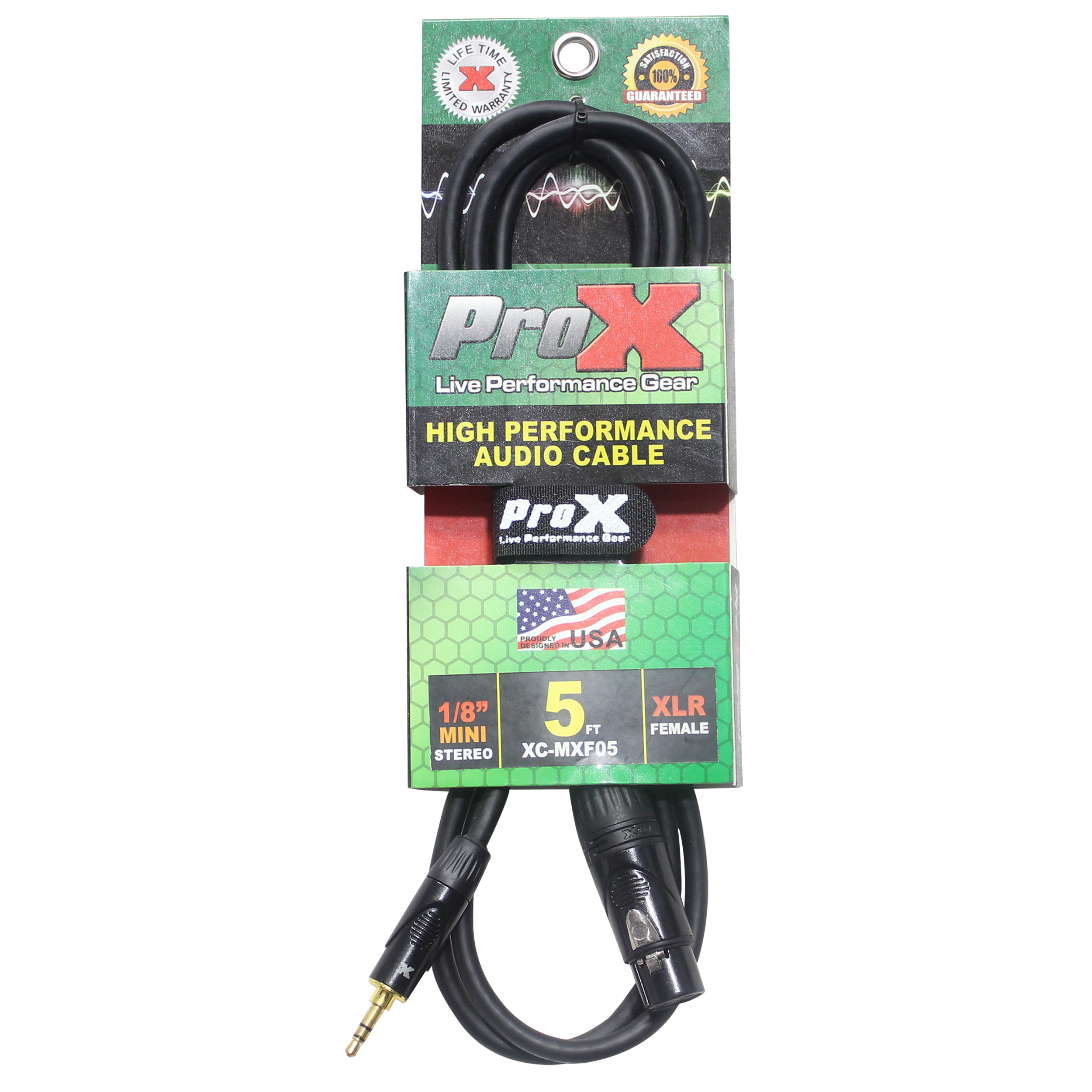ProX 5 Ft. Unbalanced 3.5mm TRS-M Mini to XLR3-F High Performance Audio Cable
