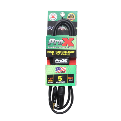 ProX 5 Ft. UnBalanced Audio Cable 1/8" (3.5mm) TRS Mini to XLR-M