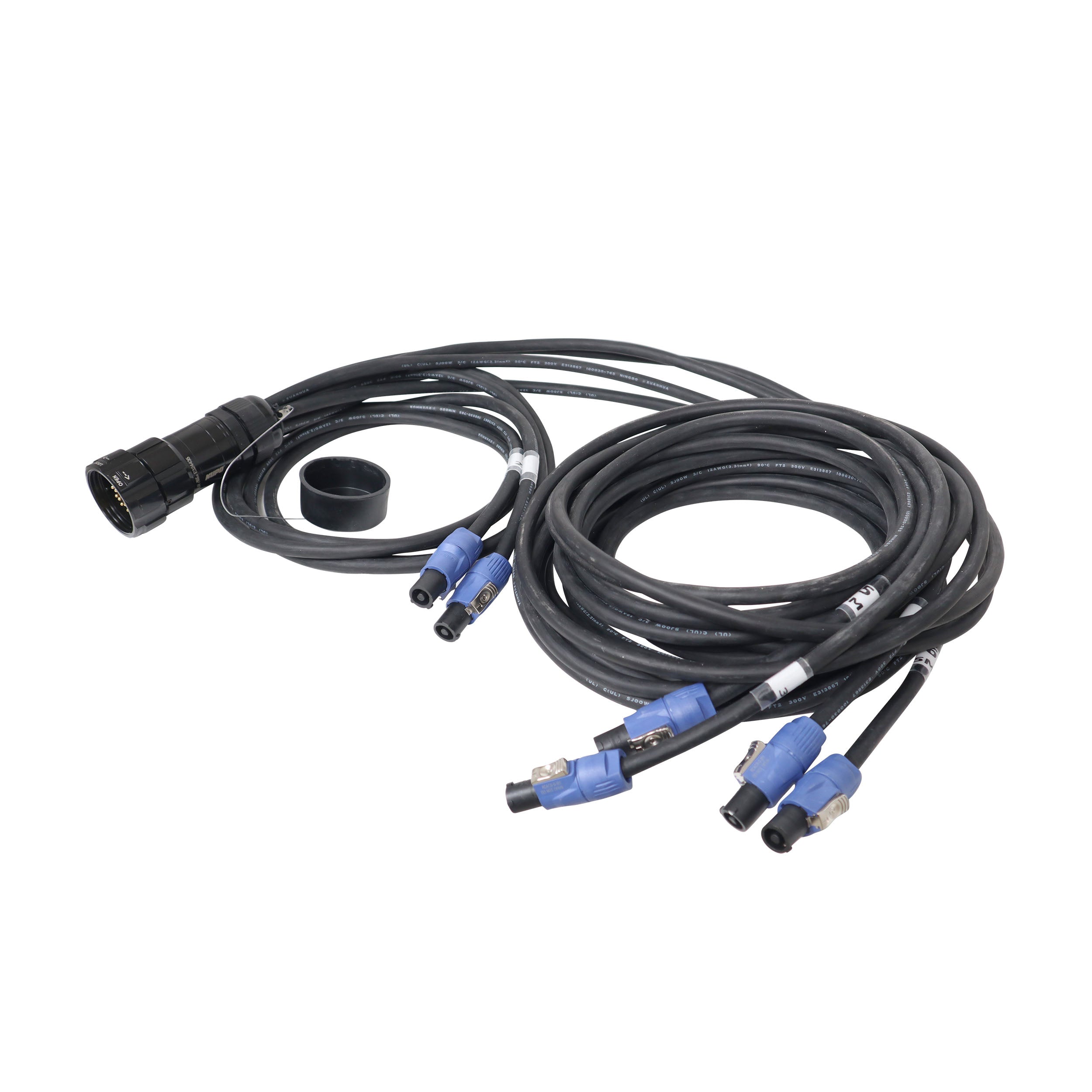 ProX 19-Pin Kupo WPS-5219LM to 6x PowerCon Blue 2x 6ft 2x 10ft 2x 16f SJOOW - 12AWG